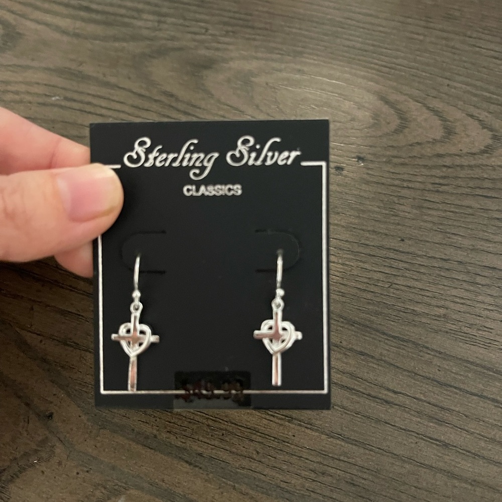 Sterling Silver Cross Earrings